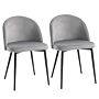 Homcom Dining Chairs Set Of 2 Contemporary Design For Office Dining Kitchen W/soft Fabric Seat And Back Living Room - Grey