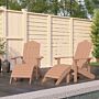 Vidaxl Garden Adirondack Chairs 2 Pcs With Footstools Hdpe Brown