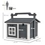 Pawhut Indoor Rabbit Hutch, Portable Small Animal House Outdoor With Top Handle, Openable Roof - Grey