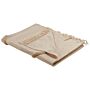 Blanket Beige Cotton 130 X 180 Cm Bed Throw