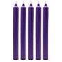 Solid Colour Dinner Candles - Rustic Purple - Pack Of 5