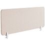 Desk Screen Beige Pet Board Fabric Cover 180 X 40 Cm Acoustic Screen Modular Mounting Clamps