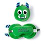 Monstarz Monster Green Relaxeazzz Plush Round Travel Pillow & Eye Mask Set