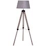 Homcom Wooden Adjustable Tripod Free Standing Floor Lamp Bedside Light E27 Bulb Compatible