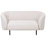 2 Seater Sofa Beige Polyester Fabric Soft Black Legs Retro Glam Art Decor Style