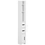 Kleankin Modern Bathroom Storage Cabinet, Freestanding Tall Bathroom Cabinet With Open Shelves And 3 Cupboards With Door, For Bedroom Hallway, White