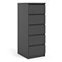 Naia Narrow Chest Of 5 Drawers In Black Matt