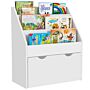 Aiyaplay Bookcase For Kids With Shelves, Drawer, Bookcase, White