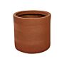 Plant Pot Golden Brown Fibre Clay ⌀ 24 Cm Round Outdoor Flower Pot Embossed Pattern