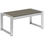 Outdoor Coffee Table Dark Grey Aluminium 90 X 50 Cm Metal Frame Synthetic Top