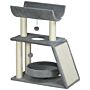 Pawhut Cat Tree Tower, With Scratching Posts, Pad, Bed, Perch, Toy Ball, Light Grey