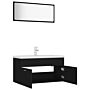 Vidaxl Bathroom Furniture Set Black Engineered Wood