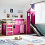 Vidaxl Kids' Loft Bed With Tower Pink 90x190 Cm Solid Wood Pine