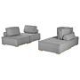 Sofa Set Grey Polyester Fabric 300 X 200 Cm Upholstered 4 Seater Modular