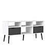 Oslo Tv Unit - Wide - 2 Drawers 4 Shelves In White And Black Matt