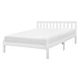 Double Bed Frame White Pine Wood 140 X 200 Cm Slatted