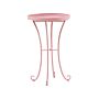 Garden Side Table Pink Metal Round 40 Cm Outdoor Vintage Style Beliani