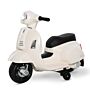 Homcom Vespa Licensed Kids Ride On Motorcycle 6v Battery Powered Electric Trike Toys For 18-36 Months With Horn Headlight White