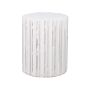 Side Table White Mdf Distressed Finish Round