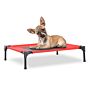 Pawhut Raised Dog Bed Cat Elevated Lifted Portable Camping W/ Metal Frame Black And Red (medium)