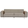 Sofa Light Brown Linen Upholstered 2.5-seater Modern Couch Adjustable Sliding Backrest Style Living Room Wide Armrests