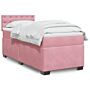 Vidaxl Box Spring Bed With Mattress Pink 90x190 Cm Velvet