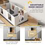 Pawhut Two Room Design Whelping Box For Dogs With Whelping Pad, Clear Panels, Adjustable Entrance, For Small Dogs, 164 X 80cm