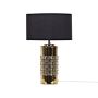 Table Lamp Gold Ceramic 48 Cm Glam Night Light Shade Geometric Pattern Glossy