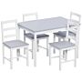 Vida Designs Yorkshire 4 Seater Dining Set, White & Grey