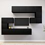 Vidaxl 8 Piece Tv Cabinet Set Black Engineered Wood