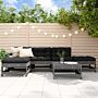 Vidaxl 6 Piece Garden Lounge Set Grey Solid Wood Pine