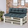 Outsunny 2pcs Garden Tufted Pallet Cushion Seat Pad 120l X 80w X 12dcm Back Cushion Patio For Use, Dark Grey