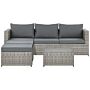 Garden Lounge Set Brown White Cushions Pe Rattan For 2 People 3 Piece Outdoor Set With Side Table