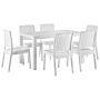 Garden Dining Set White Rectangular Table 6 Seater Coastal