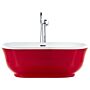 Freestanding Bath Red Sanitary Acrylic Oval Single 170 X 77 Cm