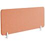 Desk Screen Light Red Pet Board Fabric Cover 130 X 40 Cm Acoustic Screen Modular Mounting Clamps