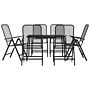 Vidaxl 7 Piece Garden Dining Set Anthracite Metal Mesh