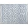 Area Rug Blue And White Polyester 300 X 400 Cm Geometric Pattern Solid Colour Modern Minimalistic Living Room Rug