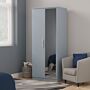 Contrast Double Mirror Wardrobe In Denim Blue