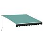 Outsunny 3x2.5 M Sun Shade Canopy Garden Patio Manual Retractable Awning Canopy Sun Shade Shelter, 3x2.5 M-dark Green