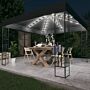 Vidaxl Gazebo With Led String Lights 3x3 M Anthracite Fabric