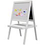 Aiyaplay Double-sided Kids Easel, Art Easel For Toddlers, 2-in-1 Kids Whiteboard Blackboard With Storage Shelf For Ages 18-48 Months - White