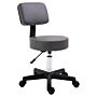 Homcom Beautician's Swivel Salon Chair W/ Padded Seat Back 5 Wheels Adjustable Height Salon Hairdressers Tattoo Spa Rolling Cushion Professional Grey