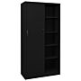 Vidaxl Office Cabinet With Sliding Door Black 90x40x180 Cm Steel