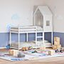 Vidaxl Bunk Bed With Roof White 80x200 Cm Solid Wood Pine