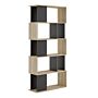 Maze Open Bookcase 4 Shelves In Oak And Black