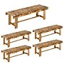 Outsunny Set Of 5 2-seater Outdoor Indoor Garden Wooden Bench Patio Loveseat Fir 110l X 38w X 35h Cm Carbonised