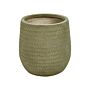 Plant Pot Green Fibre Clay ⌀ 27 Cm Round Outdoor Flower Pot Embossed Pattern