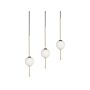 3 Light Led Pendant Lamp Gold Metal Glass Round Shades