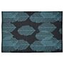 Area Rug Black Blue Fabric 140 X 200 Cm Reversible